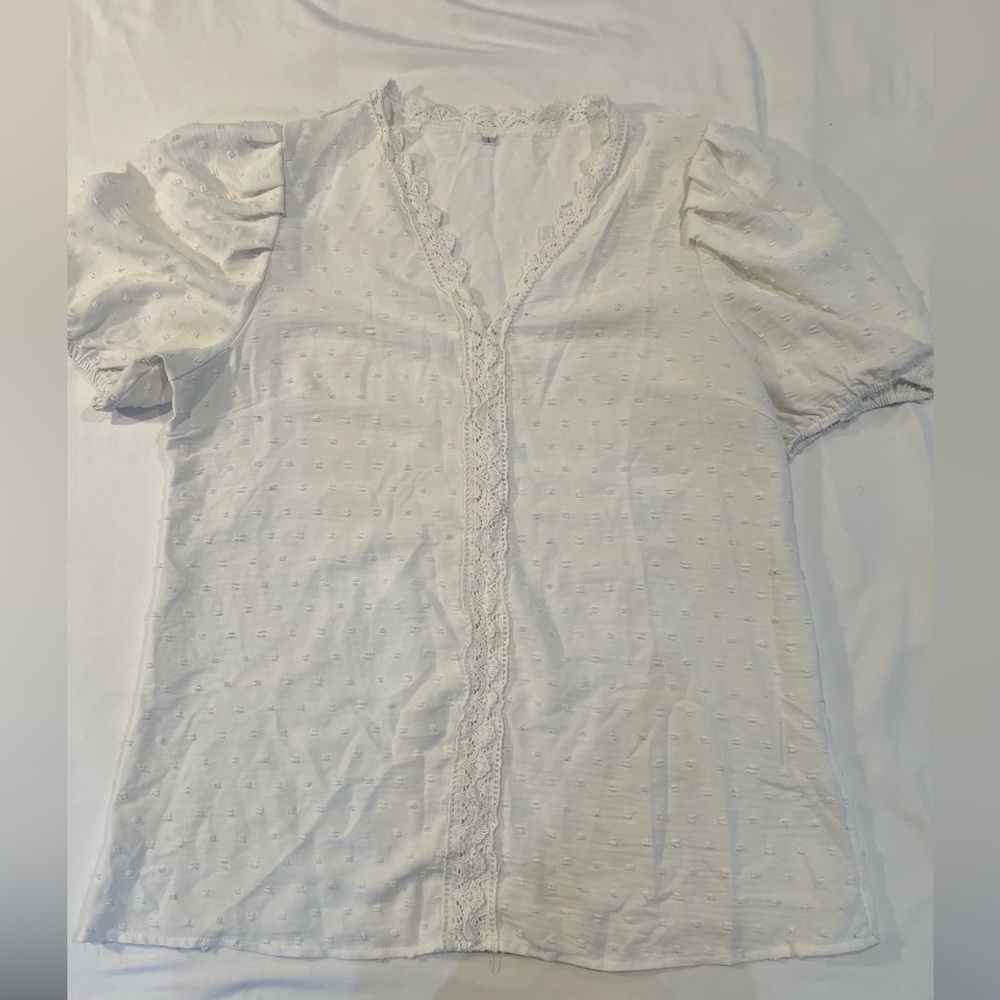 White Blouse with Puffy Sleeves